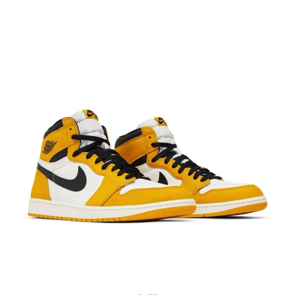 Nike Air Jordan 1 Mid White Black Yellow Sneakers